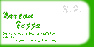 marton hejja business card